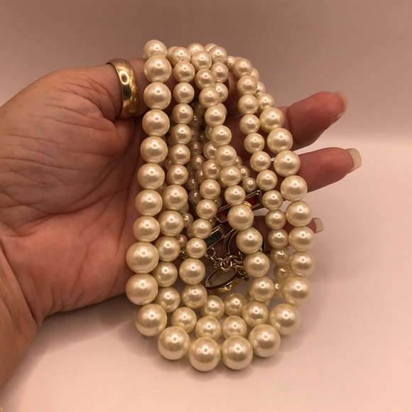 Anne Klein Triple Layer Faux Pearl Necklace - Picture 9 of 10
